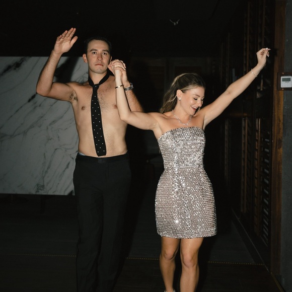 NADINE MERABI Lucia Silver Sequin Mini Dress - Picture 3 of 4